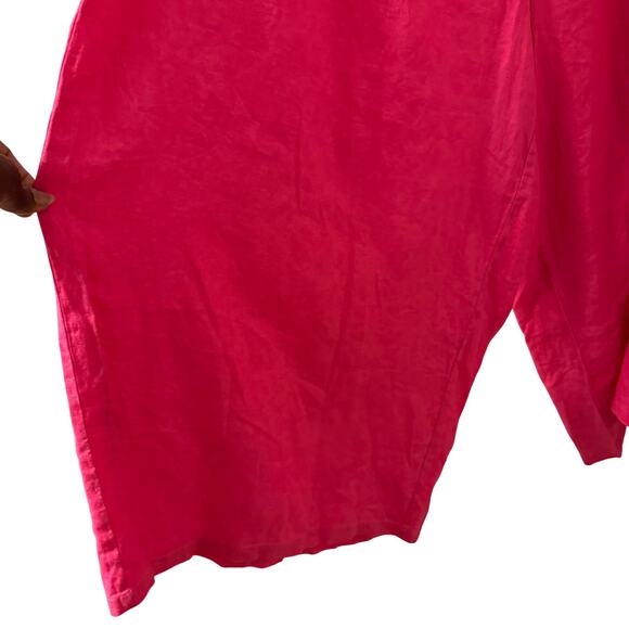 NWT $98 Anthropologie 3X Linen WideLeg Cropped Pants plus size - Picture 5 of 9